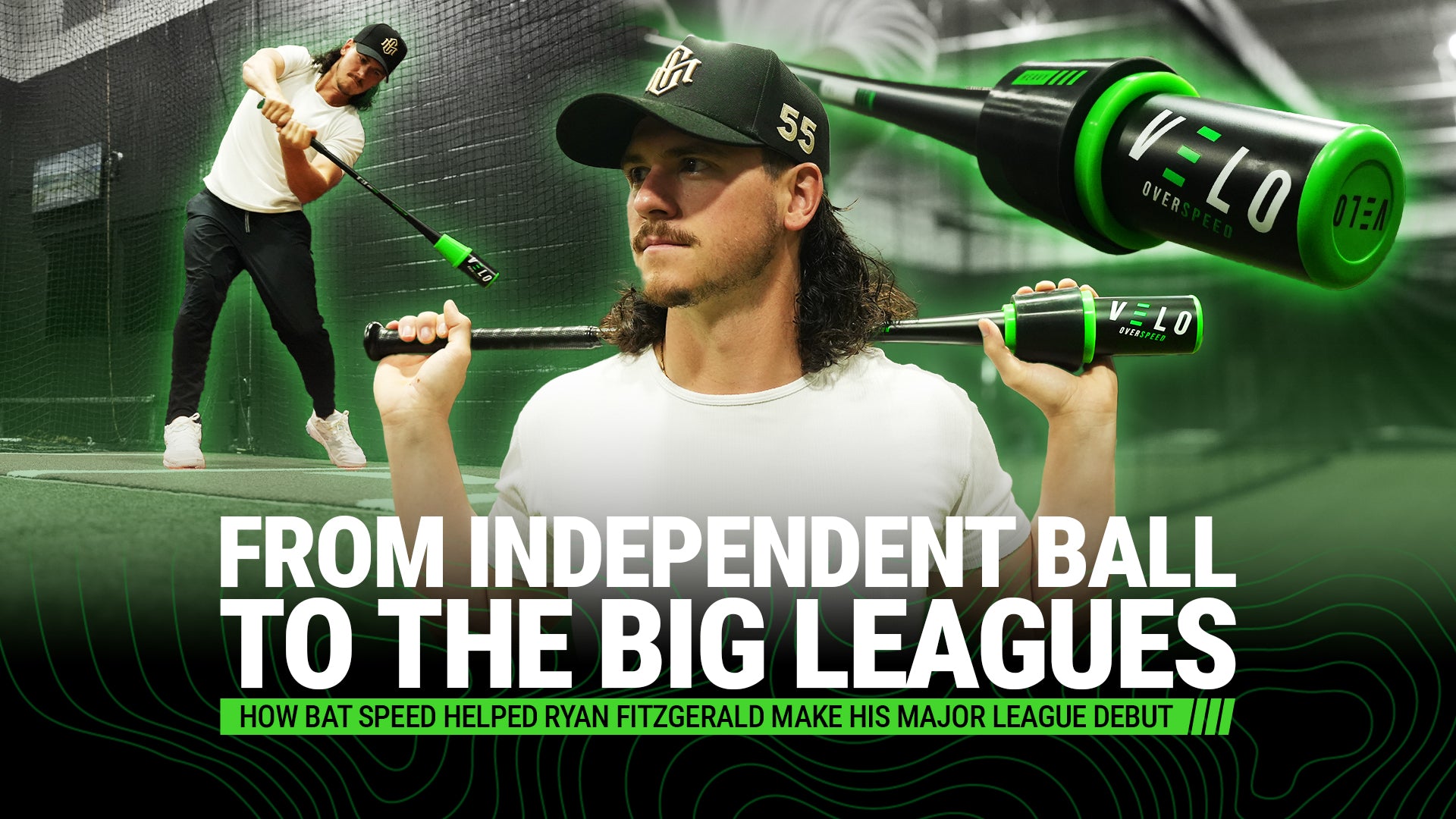 Collage of Cape Cod League players holding VELO Overspeed Training Bats